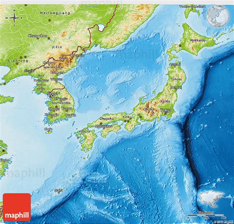 Physical Maps Of Japan