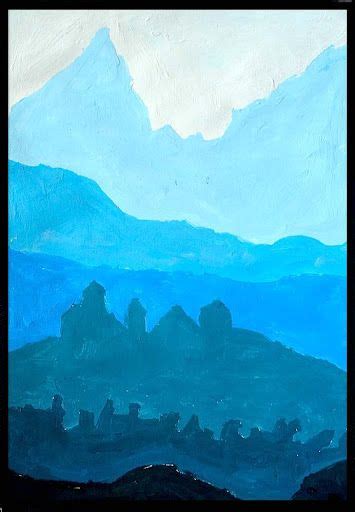 Monochromatic Landscape Painting at PaintingValley.com | Explore ...