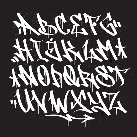 Graffiti Font Alphabet 12179588 Vector Art at Vecteezy