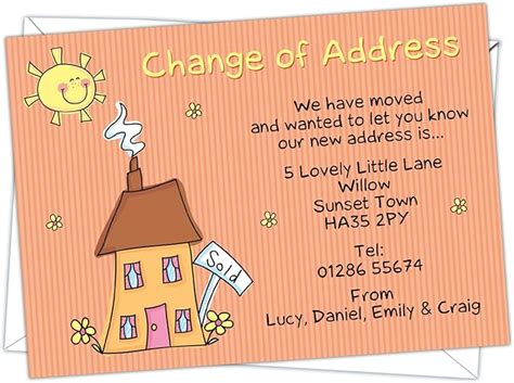 Personalised Change of Address Cards With Free Envelopes (Design Code ...