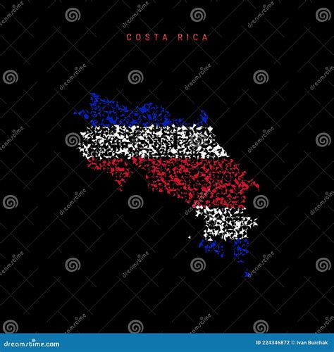 Costa Rica Flag Map, Chaotic Particles Pattern in the Costa Rican Flag ...