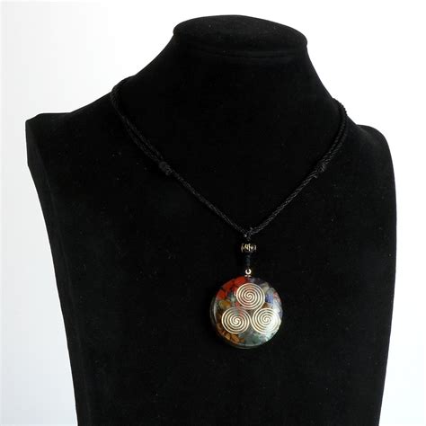 Charming Orgone Pendant Tumbled Stone Necklace - Orgone Pyramids