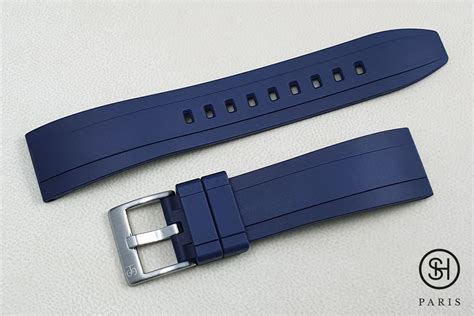 Navy Blue Sports FKM rubber watch strap, quick release spring bars