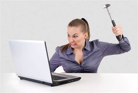 Create meme "angry woman at the computer, girl breaks laptop, angry ...