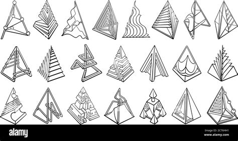 Set of 3D geometric shapes pyramid designs Stock Vector Image & Art - Alamy