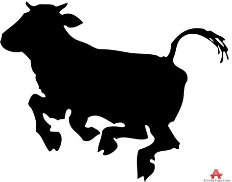 cow jumping silhouette - Clip Art Library