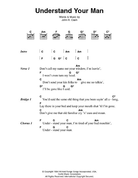 Understand Your Man by Johnny Cash - Guitar Chords/Lyrics - Guitar ...