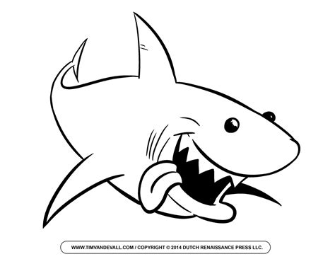 Free Cartoon Shark Clipart, Shark Outline and Shark Silhouette