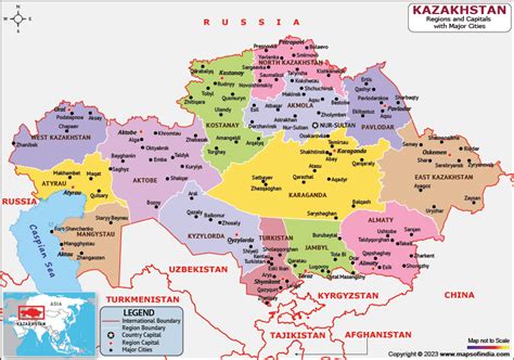 Kazakhstan Map | HD Political Map of Kazakhstan