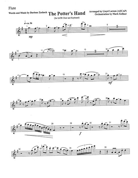 The Potter's Hand - Flute by Mark Kellner Sheet Music for Choir ...