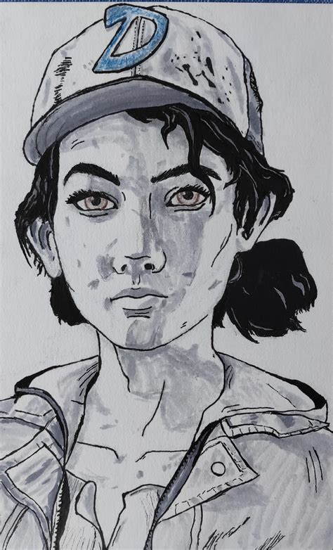 My drawing of Clementine from the Walking Dead game : u/JamieMcculloch99