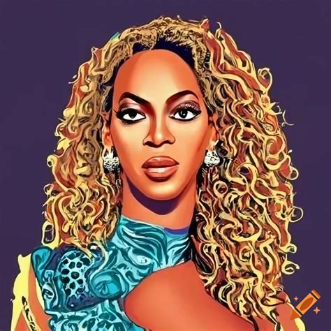 Cartoon illustration of beyoncé on Craiyon