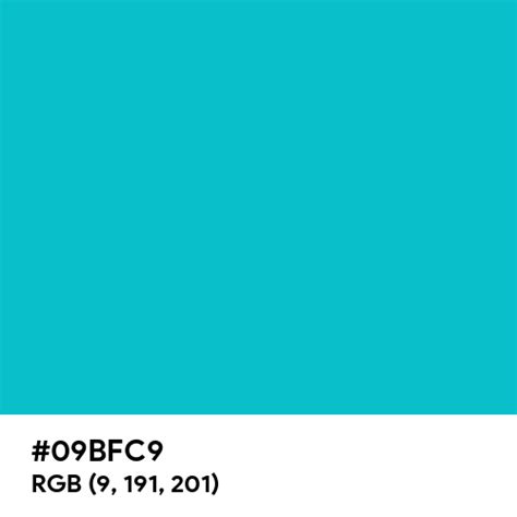 Bold Cyan color hex code is #09BFC9