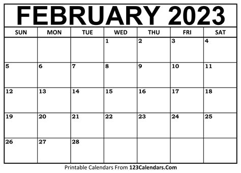 Calendar February 2023 – Get Calender 2023 Update