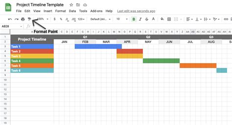 Google sheets project timeline template