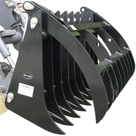 60" V2 Root Grapple Rake Clamshell Attachment bucket skid steer rock ...