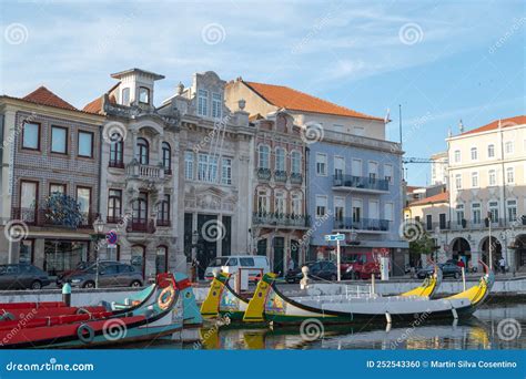 Traditional Boats in the Canal of Aveiro, Portugal. the Colorful ...