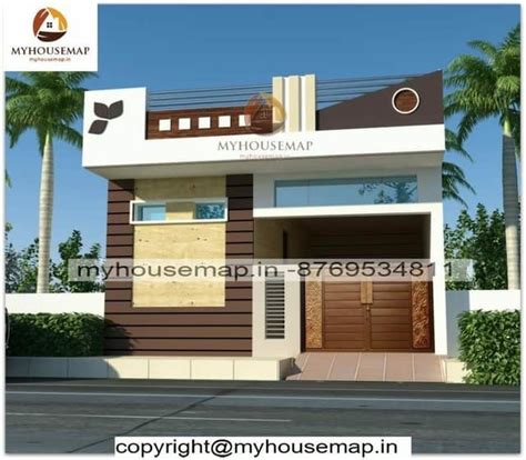 front elevation design ground floor with parking and cream color tiles