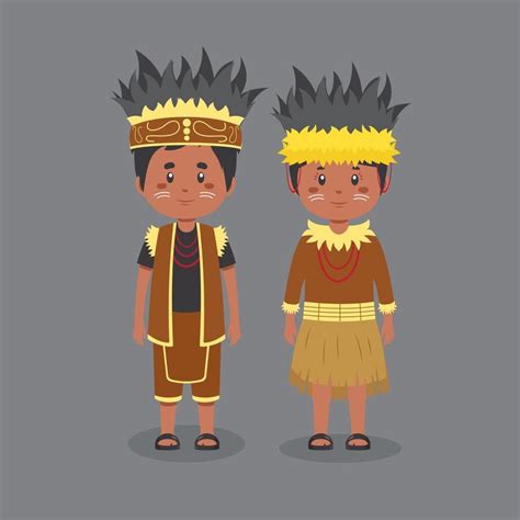 Couple Character Wearing Papua Traditional Clothes in 2021 | Couples ...