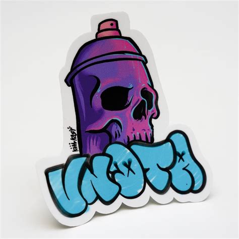 Graffiti Skull Purple Can Street Art Sticker | Etsy