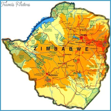 Harare Map Tourist Attractions - TravelsFinders.Com