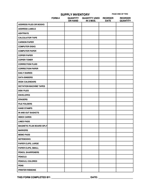 Estate Worksheet Inventory For Executor