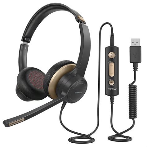 Mpow 328 USB/3.5mm Computer Headset with Microphone, Comfort-fit 4.8oz ...