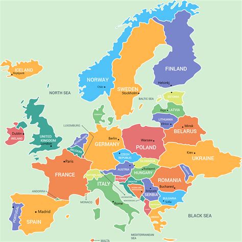 Printable Map Of Europe With Capital Cities – NBKomputer