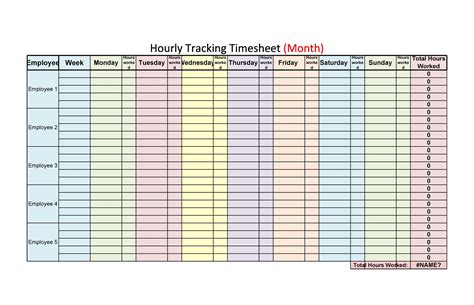 Hourly Schedule Template Printable