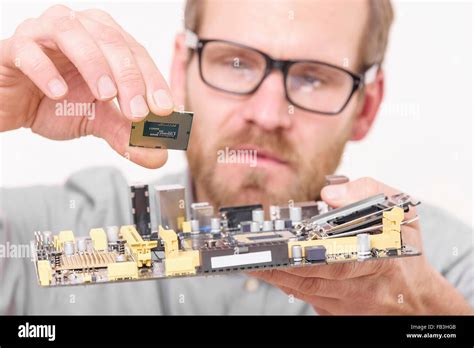 Cpu and motherboard installation Stock Photo - Alamy