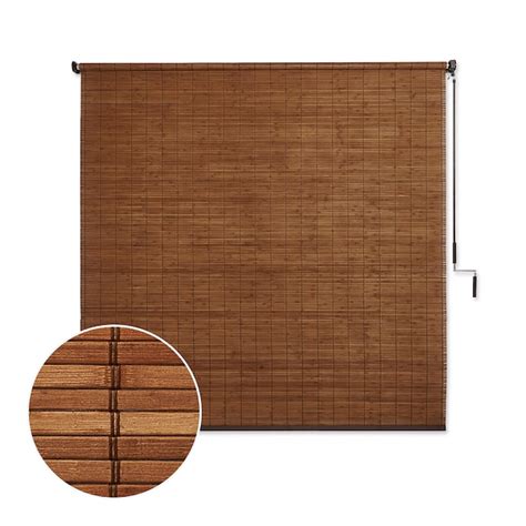 Coolaroo 72-in x 72-in Teak Light Filtering Cordless Bamboo Indoor or ...