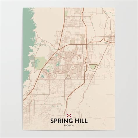 Spring Hill, Florida, United States - Vintage City Map Poster by IMR ...