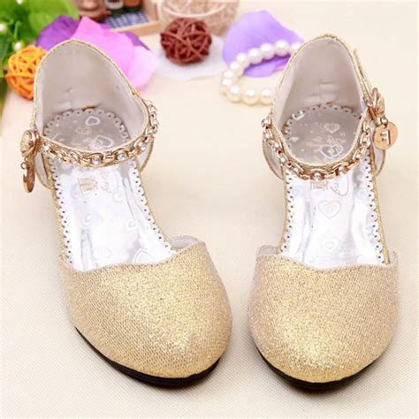 2017 Kinderen Glitter Sandalen Kids Meisjes Trouwschoenen Hoge Hakken ...