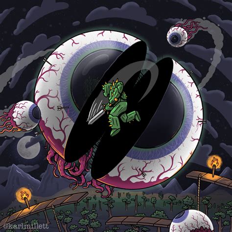 [OC] Fanart - The Eye of Cthulhu! : Terraria