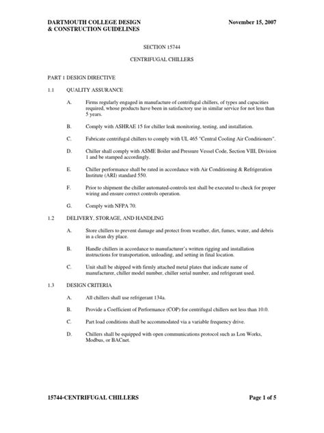 Sample Chiller Specification | PDF | Pipe (Fluid Conveyance) | Heat ...