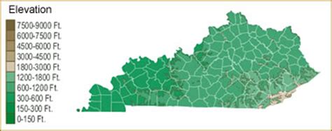 Map of Kentucky Lakes, Streams and Rivers