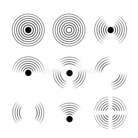 SIgnal Sound Wave Icon Circle. Pulse Vector Sonic Digital Graphic Noise ...