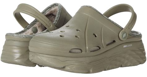 Skechers Foamies Max Cushioning Clog W/ Sherpa Lining in Gray | Lyst