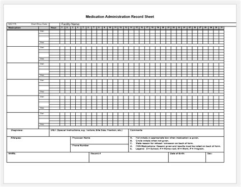 Examples Of Medication Administration Record