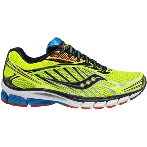 Saucony Mens Ride 6 Running Shoes - Citron/Red/Blue - Tennisnuts.com