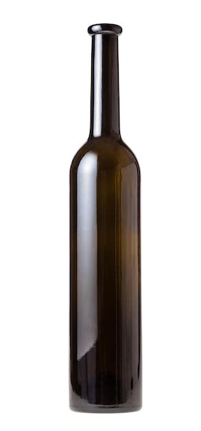 Premium Photo | Empty dark brown wine bottle isolated on white