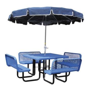 Umbrella Picnic Tables | Metal picnic tables, Camping table, Table with ...