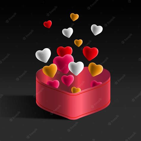 Premium Vector | Heart shaped gift box design elements