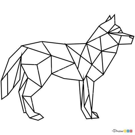 How to Draw Wolf, Geometric Animals | Geometric art animal, Geometric ...