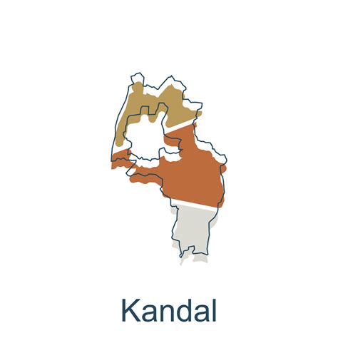 Map of Kandal modern with outline illustration design template ...