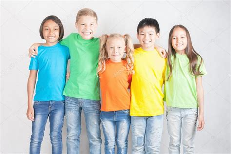 Group of multiracial funny children Stock Photo by ©Petunyia 110310692