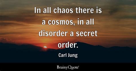 Carl Jung - In all chaos there is a cosmos, in all...