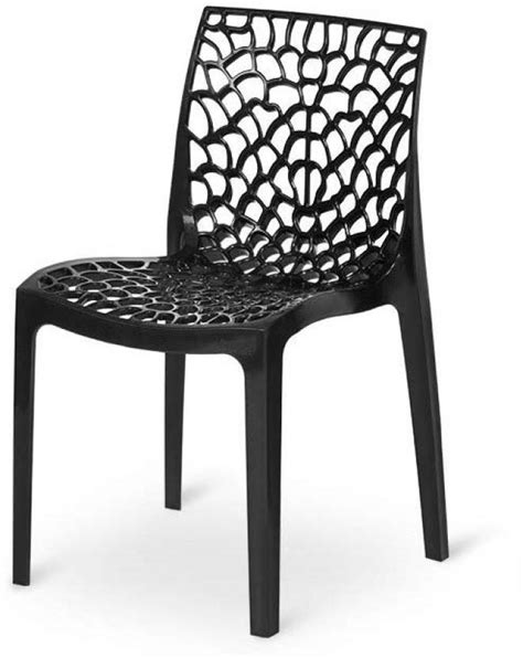 RW REST WELL Web Designer Outdoor Plastic Chairs (Set of 1, Black ...