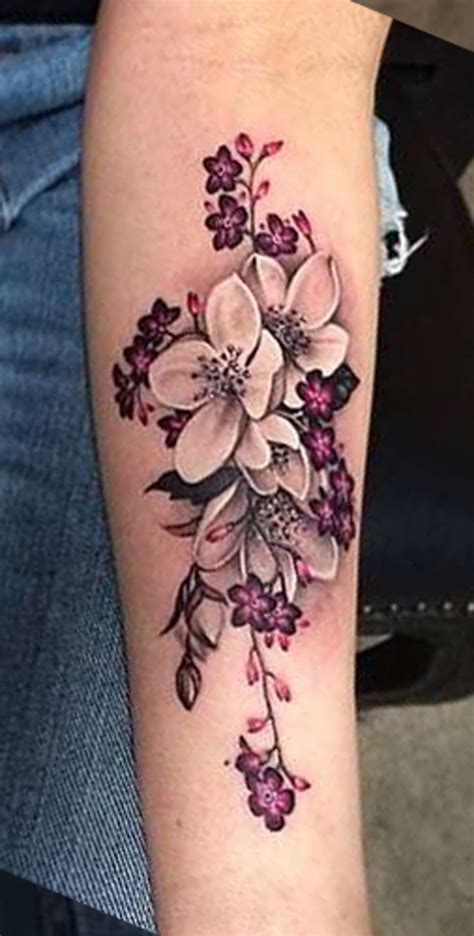 Colorful Tropical Flower Forearm Tattoo Ideas for Women - Traditional ...