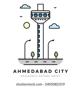 Ahmedabad Neelkanth Patang Hotel Gujarat India Stock Vector (Royalty ...